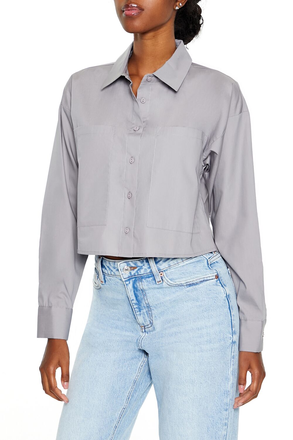 Forever 21 Cropped Button-Up Shirt