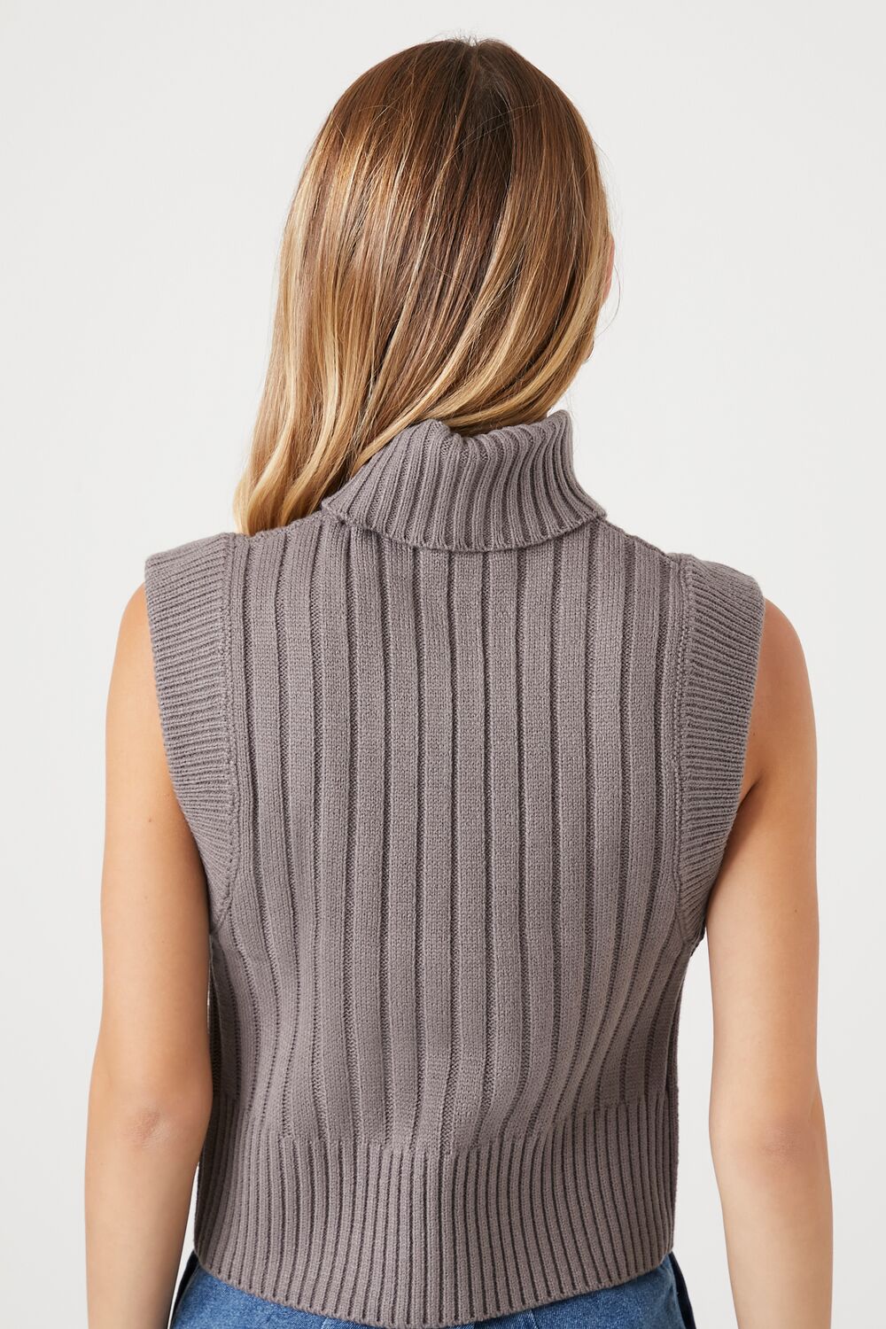 Forever 21 Ribbed Sleeveless Turtleneck Sweater