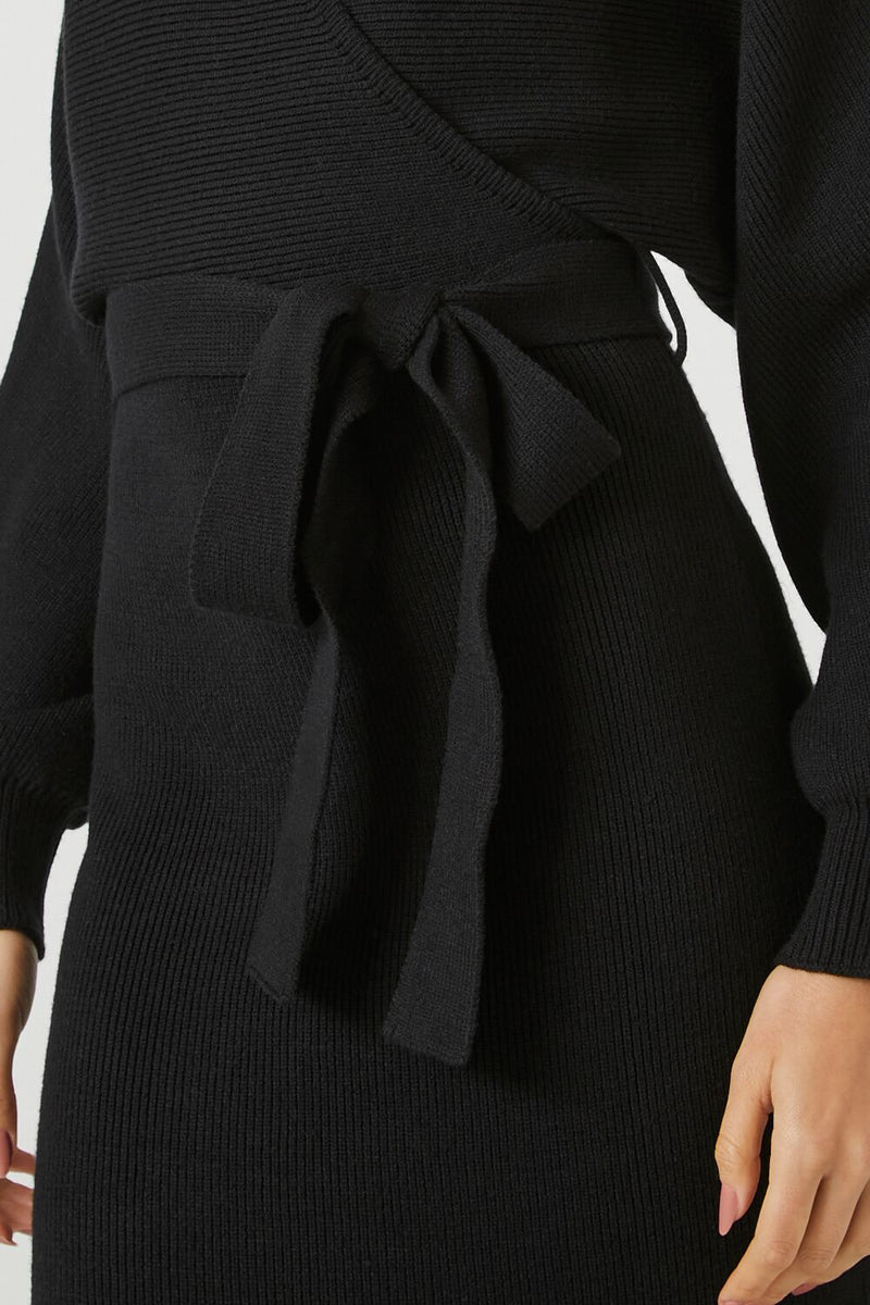 Forever 21 Sweater Midi Wrap Dress