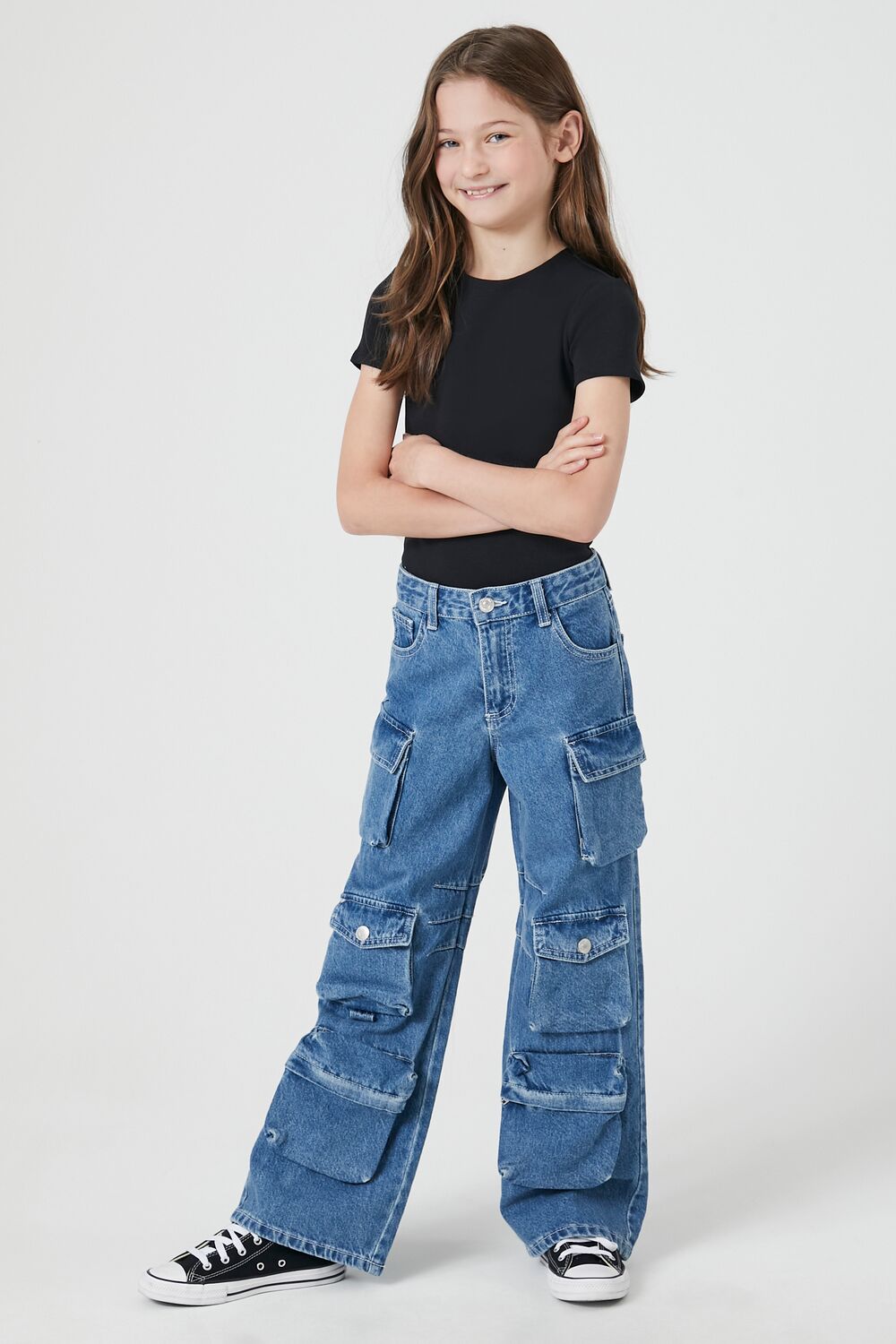 Forever 21 Wide-Leg Cargo Jeans