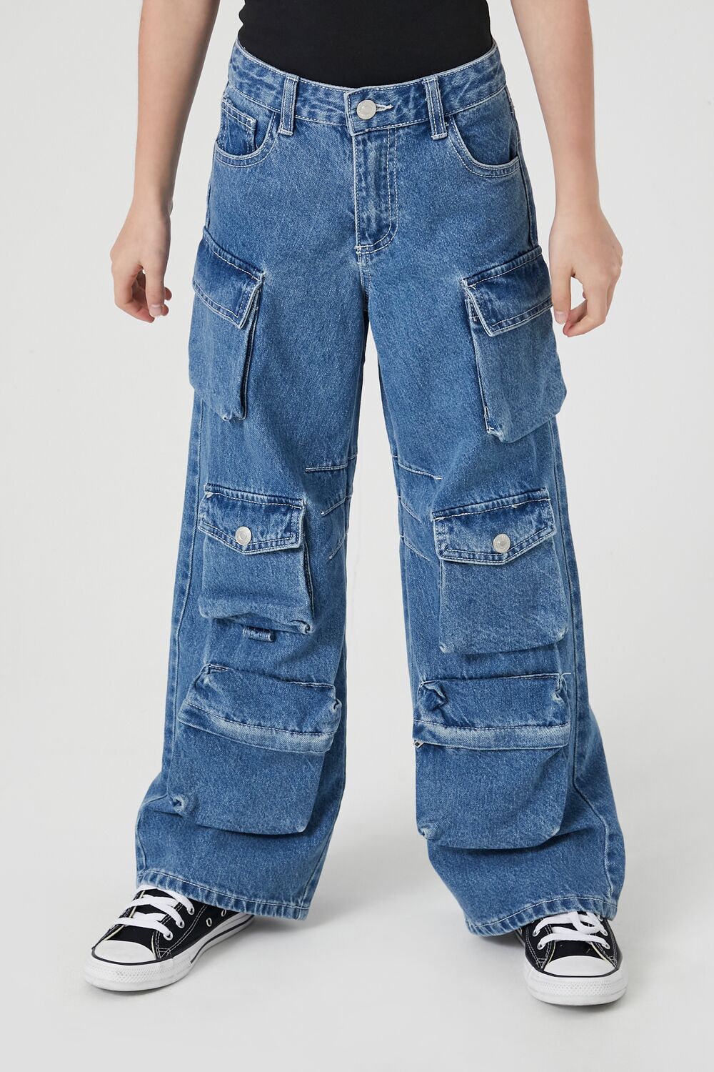 Forever 21 Wide-Leg Cargo Jeans