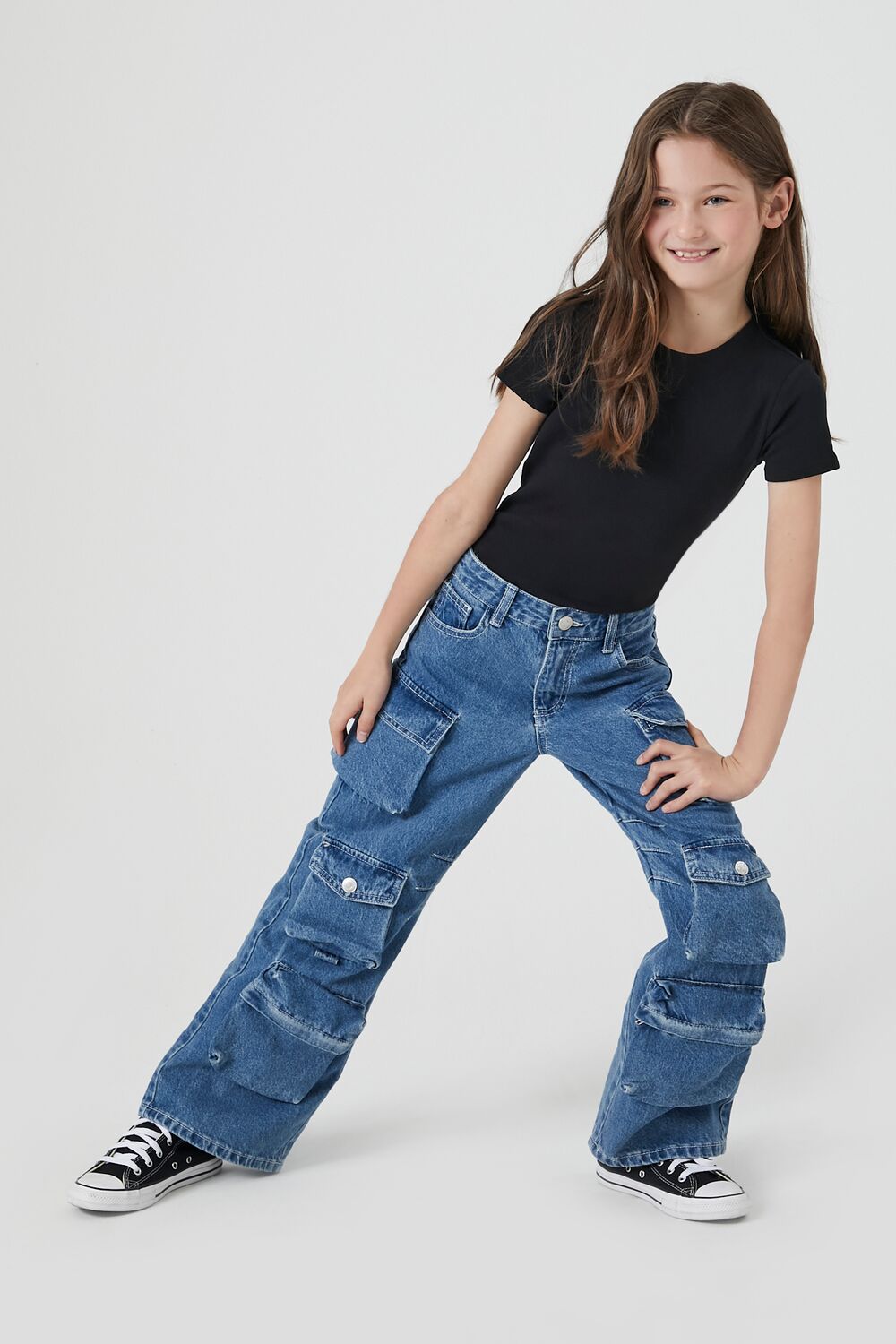 Forever 21 Wide-Leg Cargo Jeans