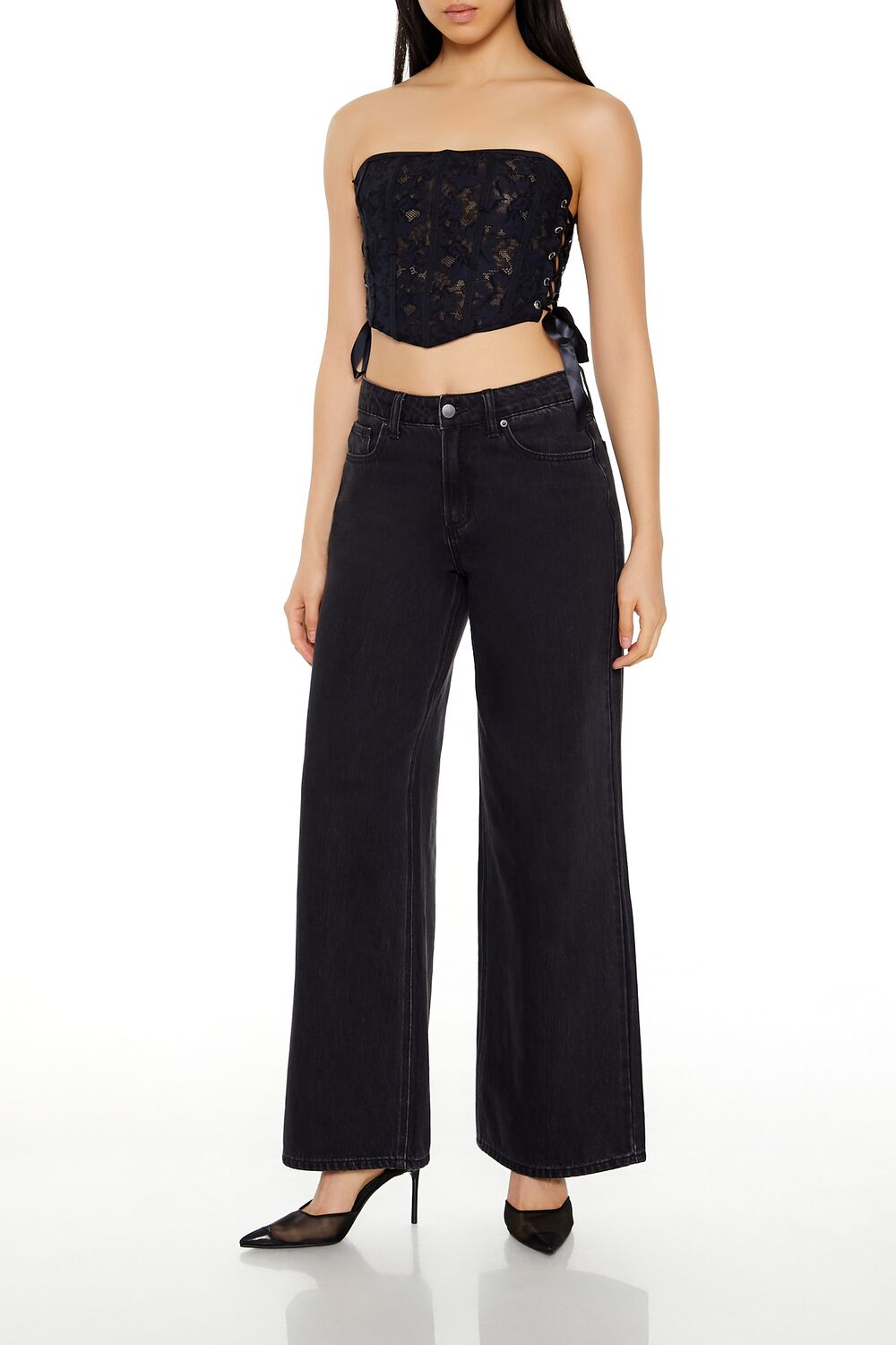 Forever 21 Lace Corset Tube Top