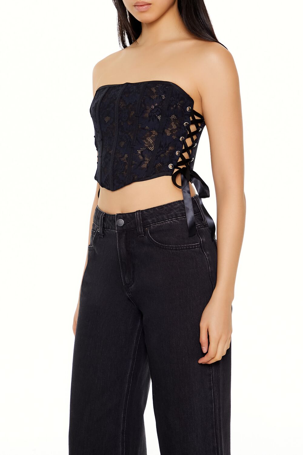 Forever 21 Lace Corset Tube Top