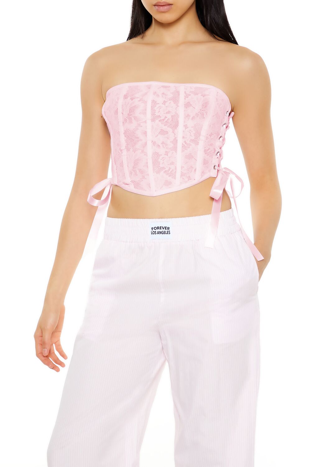 Forever 21 Lace Corset Tube Top