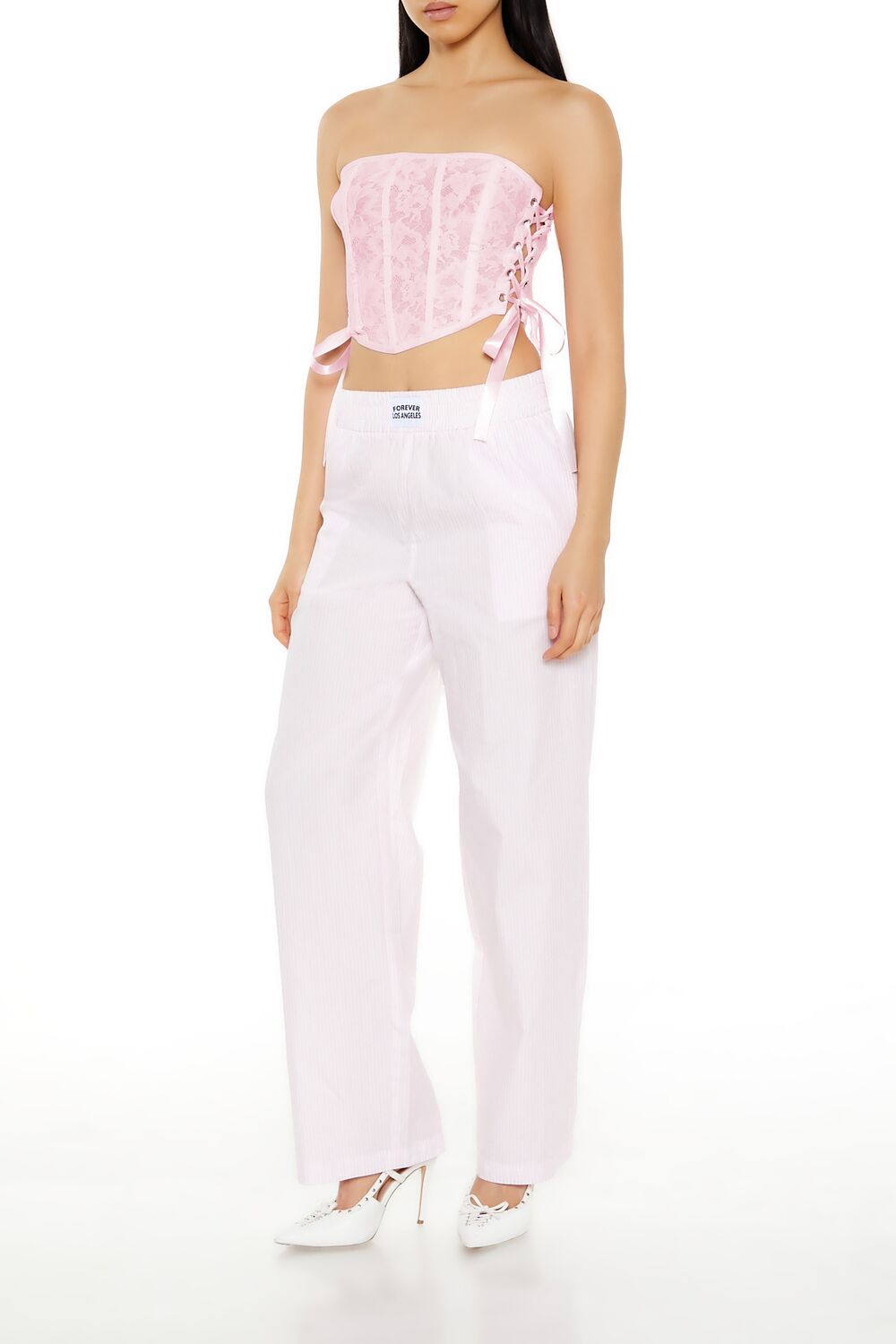 Forever 21 Lace Corset Tube Top