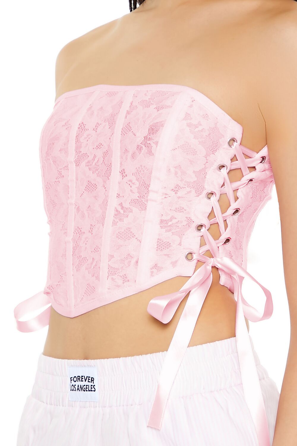 Forever 21 Lace Corset Tube Top