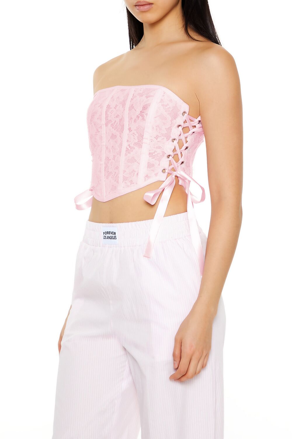 Forever 21 Lace Corset Tube Top