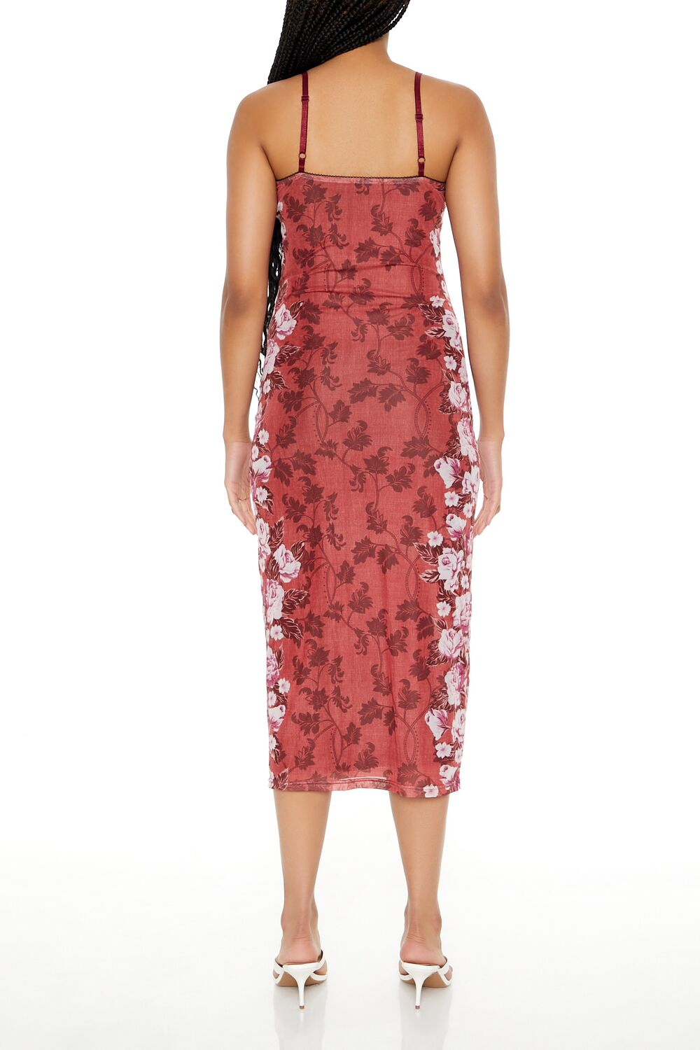 Forever 21 Floral Mesh Slip Maxi Dress