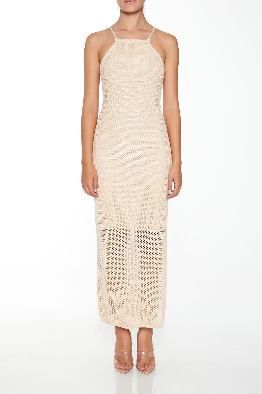 Forever 21 Open-Knit Halter Maxi Dress
