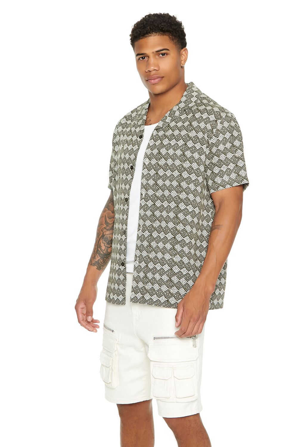 Forever 21 Geo Print Short Sleeve Shirt