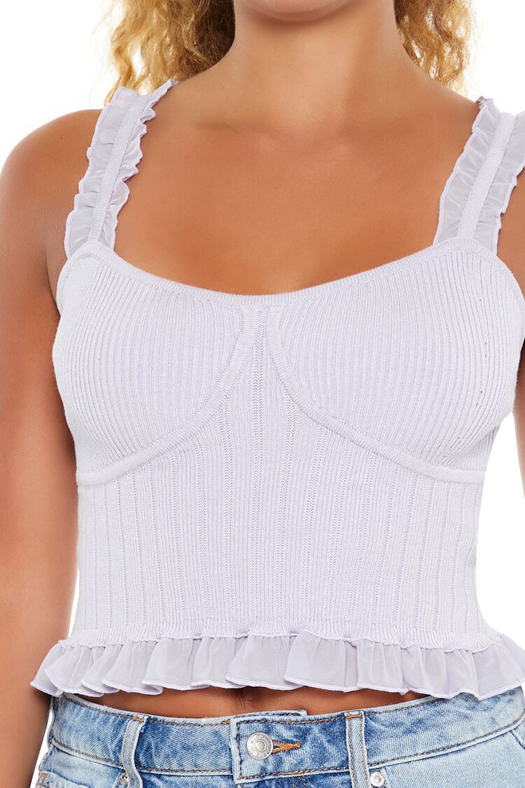 Forever 21 Ruffle-Trim Knit Crop Top