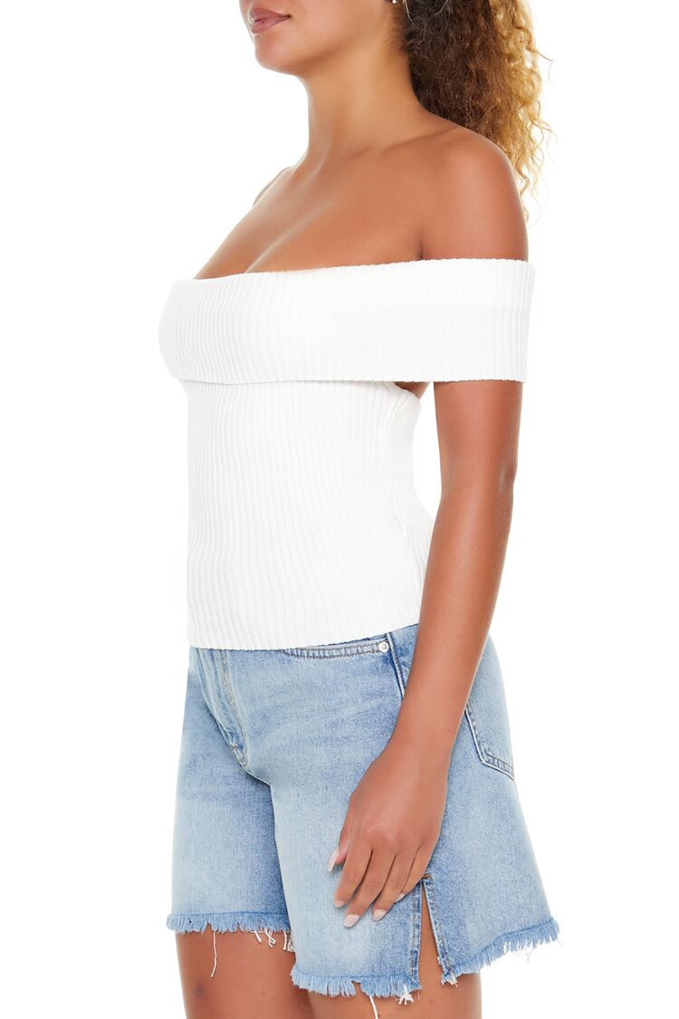Forever 21 Off-the-Shoulder Sweater-Knit Top