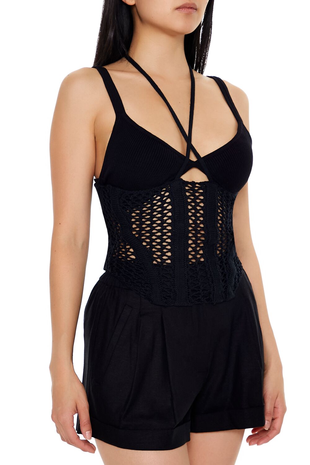 Forever 21 Open-Knit Corset Cami