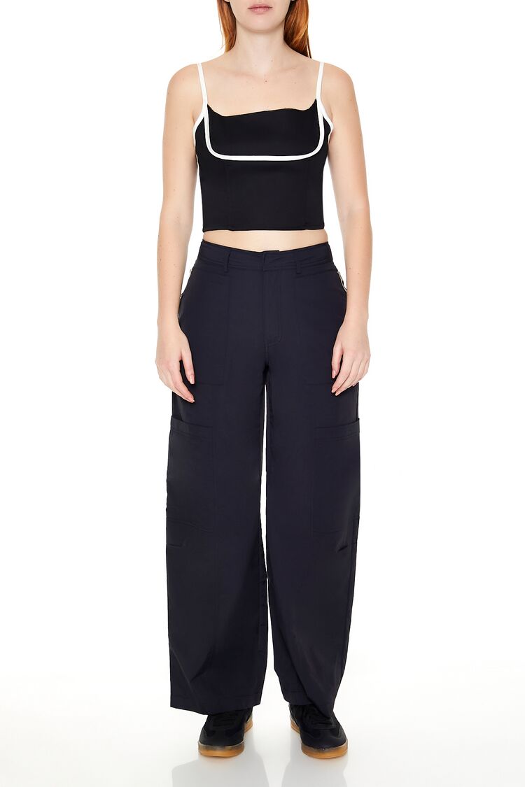 Forever 21 Contrast-Piped Bustier Crop Top