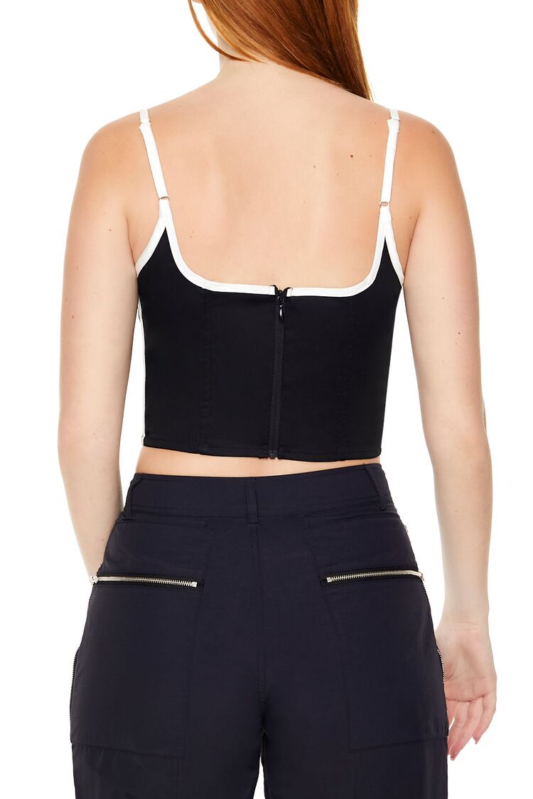 Forever 21 Contrast-Piped Bustier Crop Top