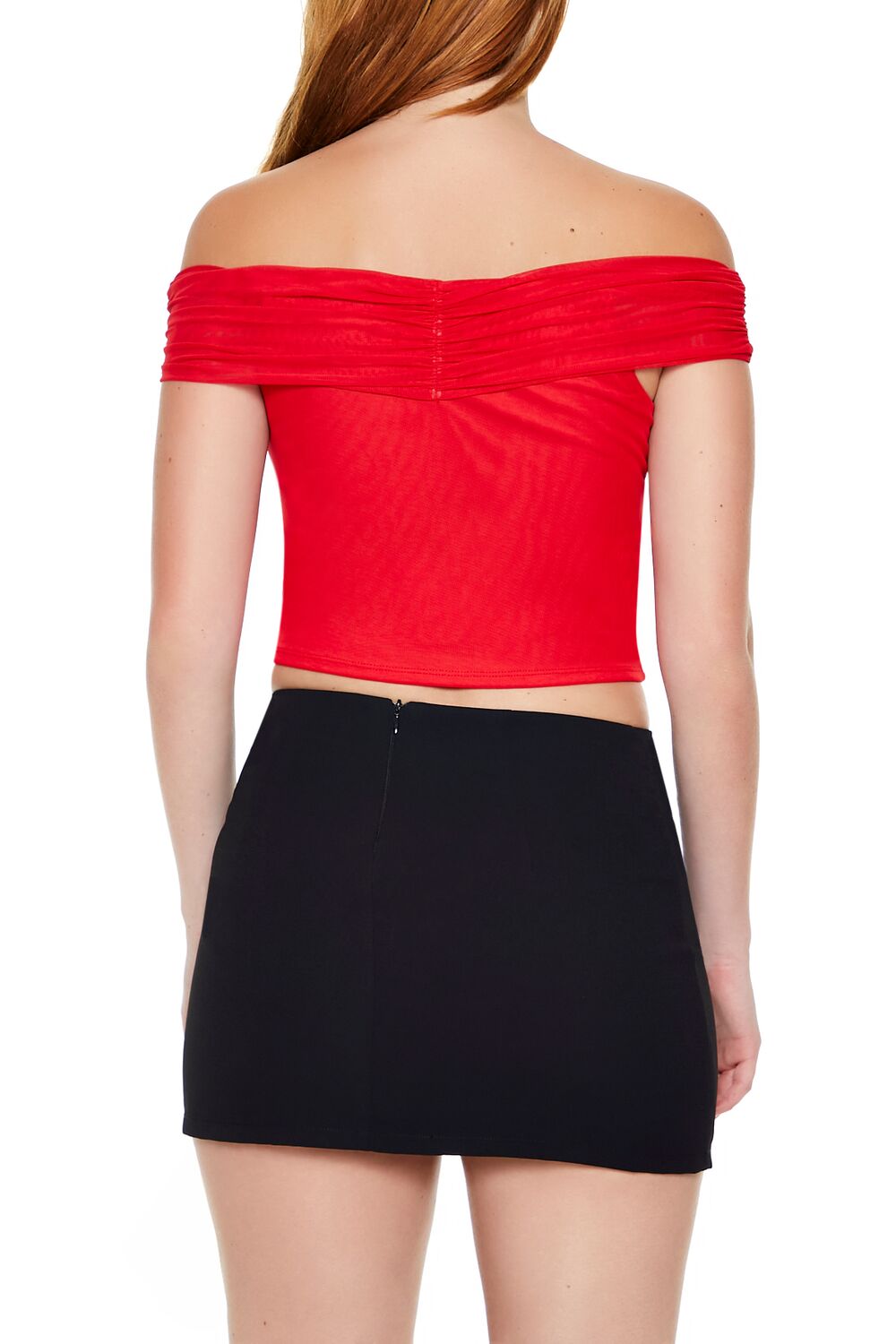 Forever 21 Mesh Off-the-Shoulder Crop Top