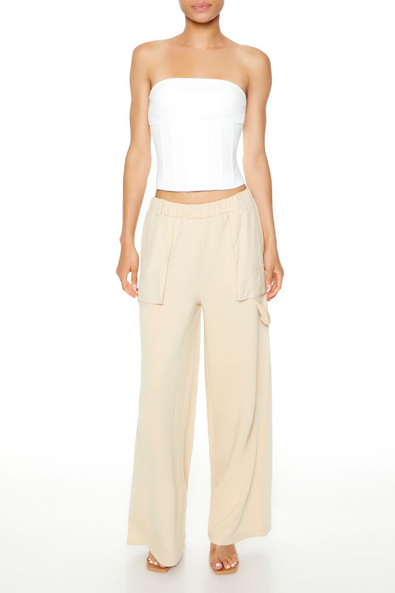 Forever 21 Fleece Wide-Leg Utility Pants