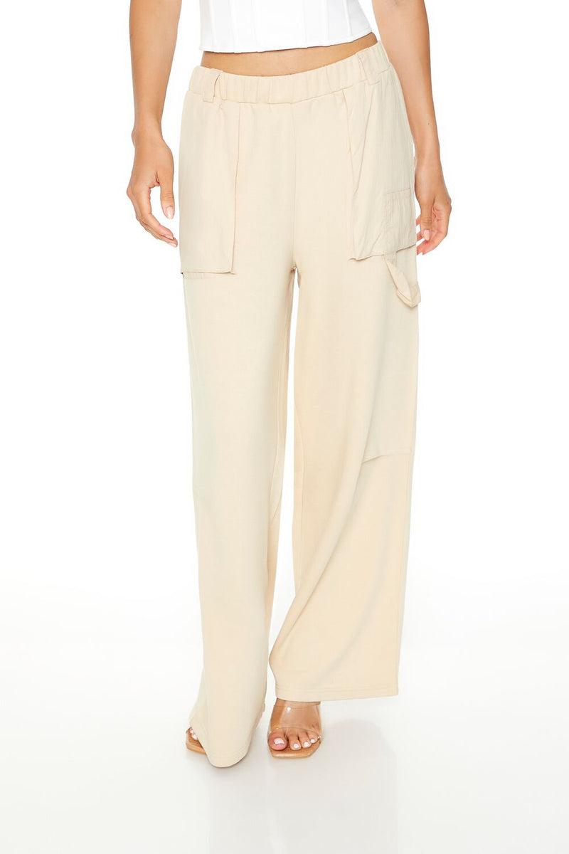 Forever 21 Fleece Wide-Leg Utility Pants
