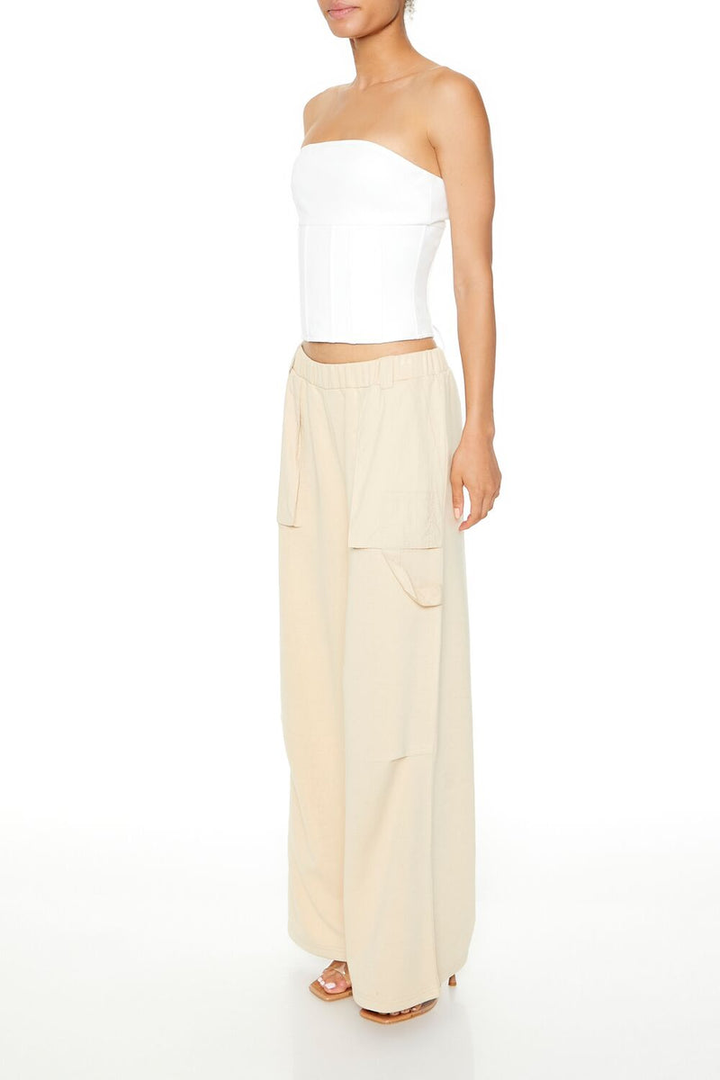 Forever 21 Fleece Wide-Leg Utility Pants