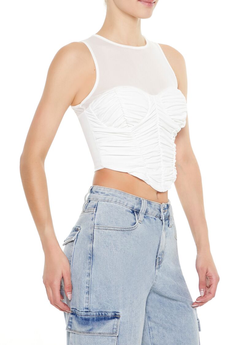 Forever 21 Ruched V-Hem Crop Top