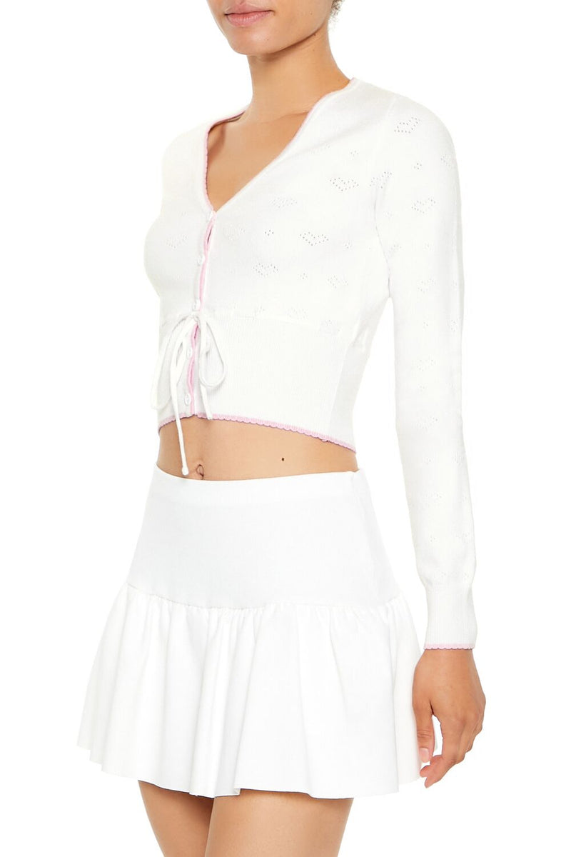 Forever 21 Pointelle Knit Cardigan Sweater