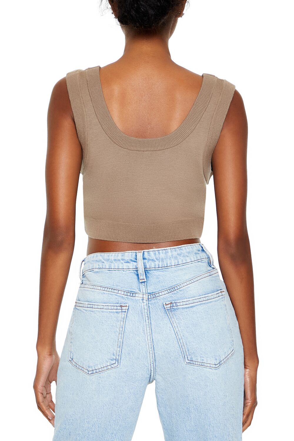 Forever 21 Knit Scoop Neck Crop Tank