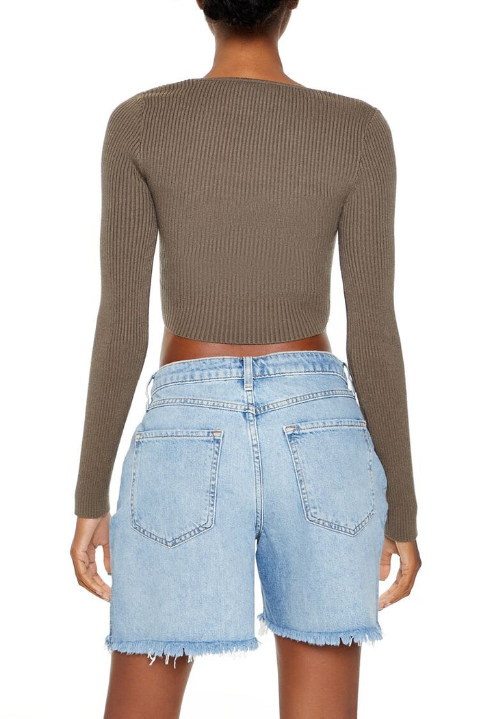 Forever 21 Twisted Sweater-Knit Crop Top