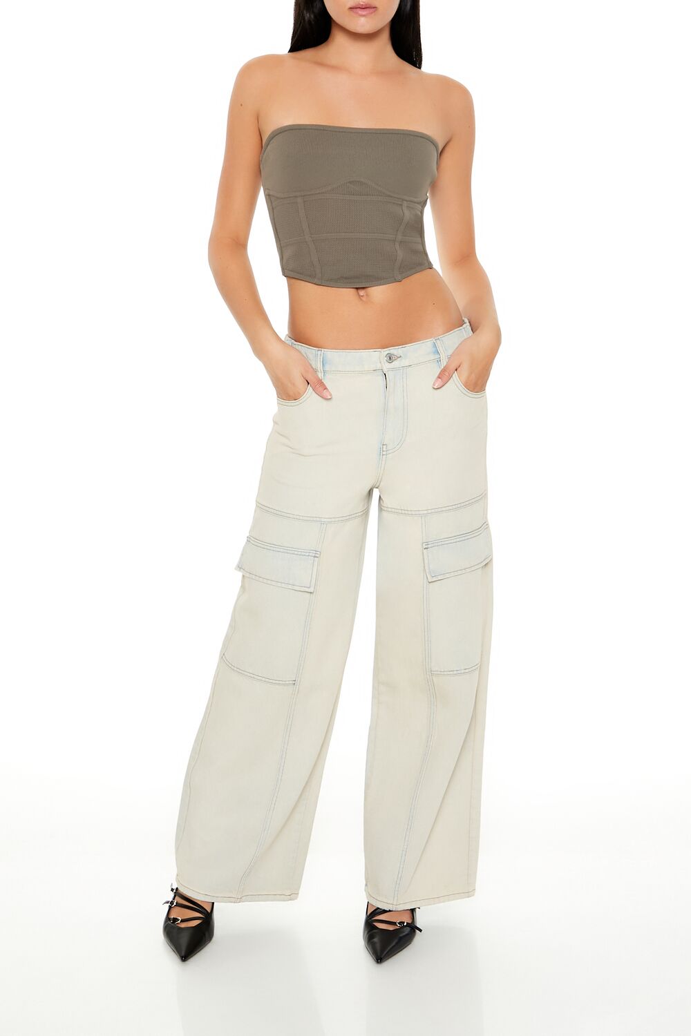 Forever 21 Sweater-Knit Tube Crop Top