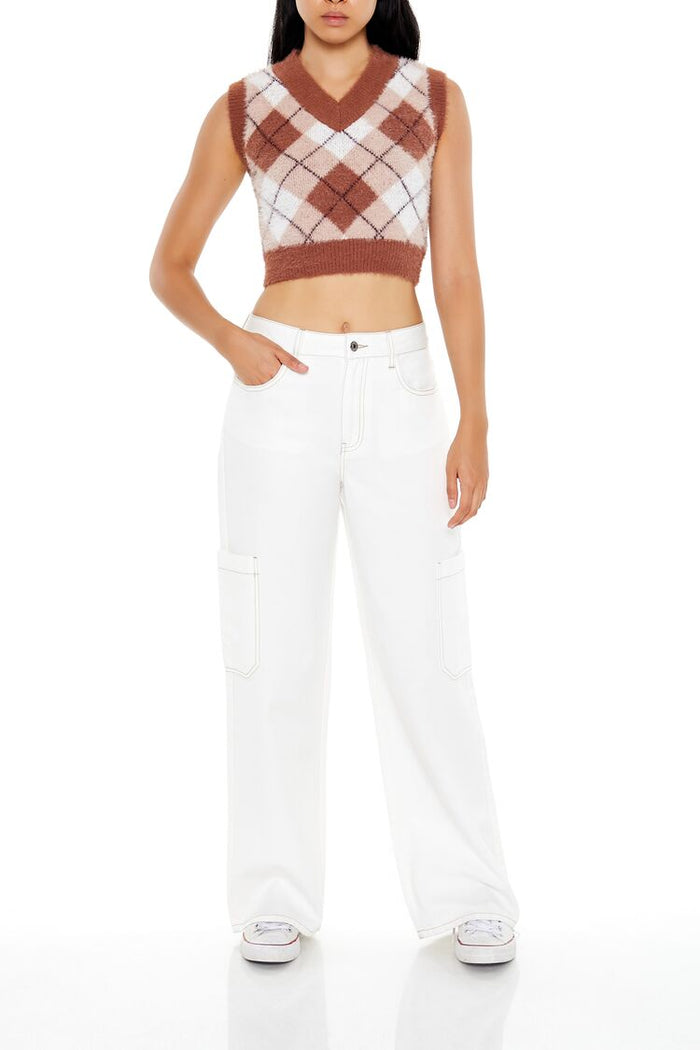 Forever 21 Cropped Argyle Sweater Vest