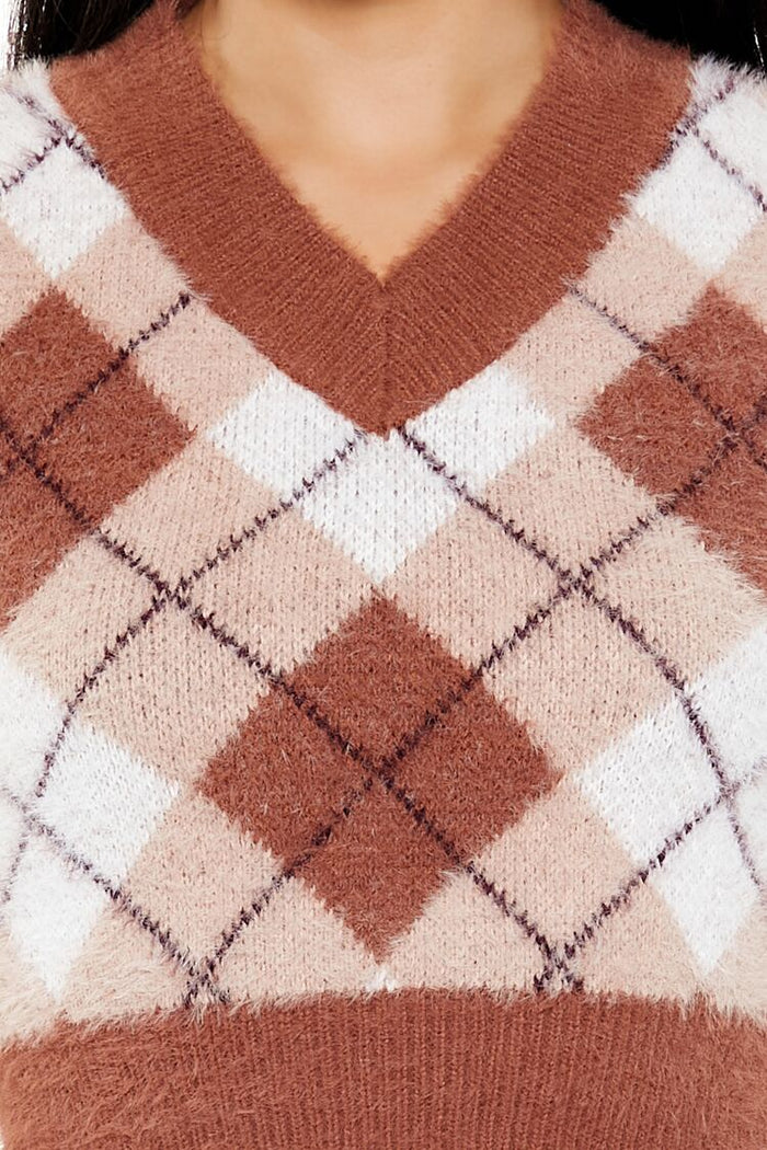 Forever 21 Cropped Argyle Sweater Vest