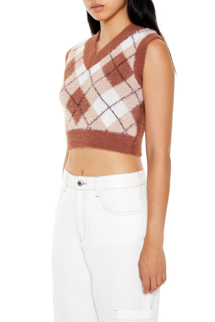 Forever 21 Cropped Argyle Sweater Vest