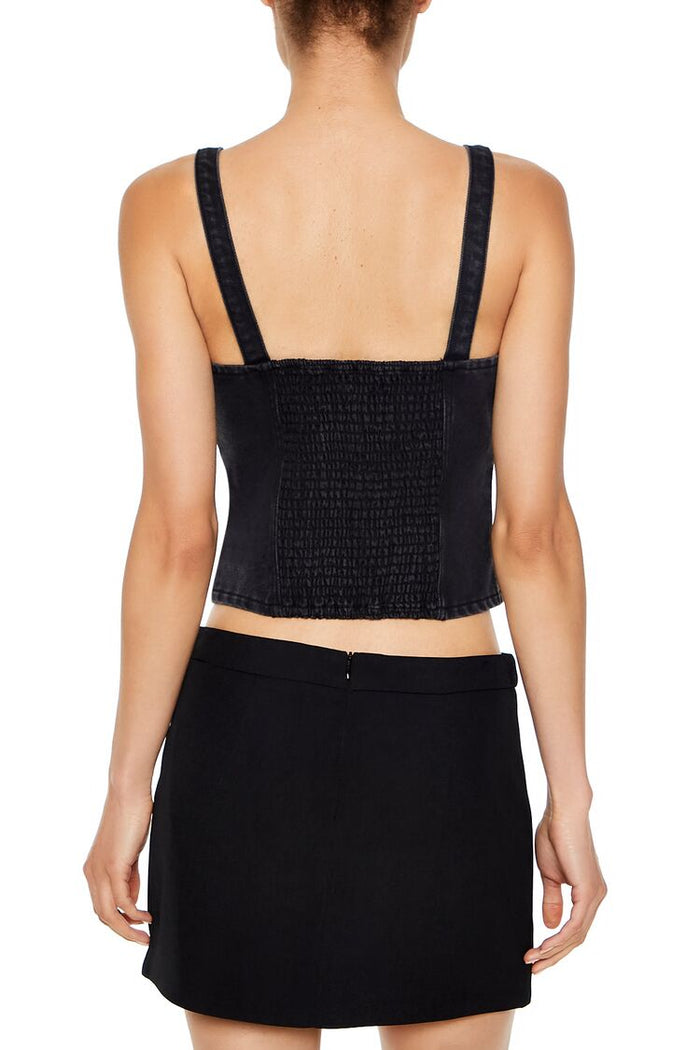 Forever 21 Denim Sweetheart Crop Top