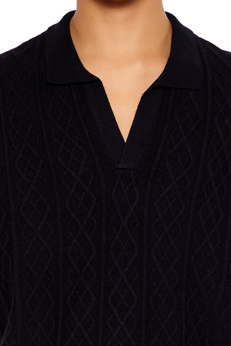 Forever 21 Cable Knit Polo Sweater