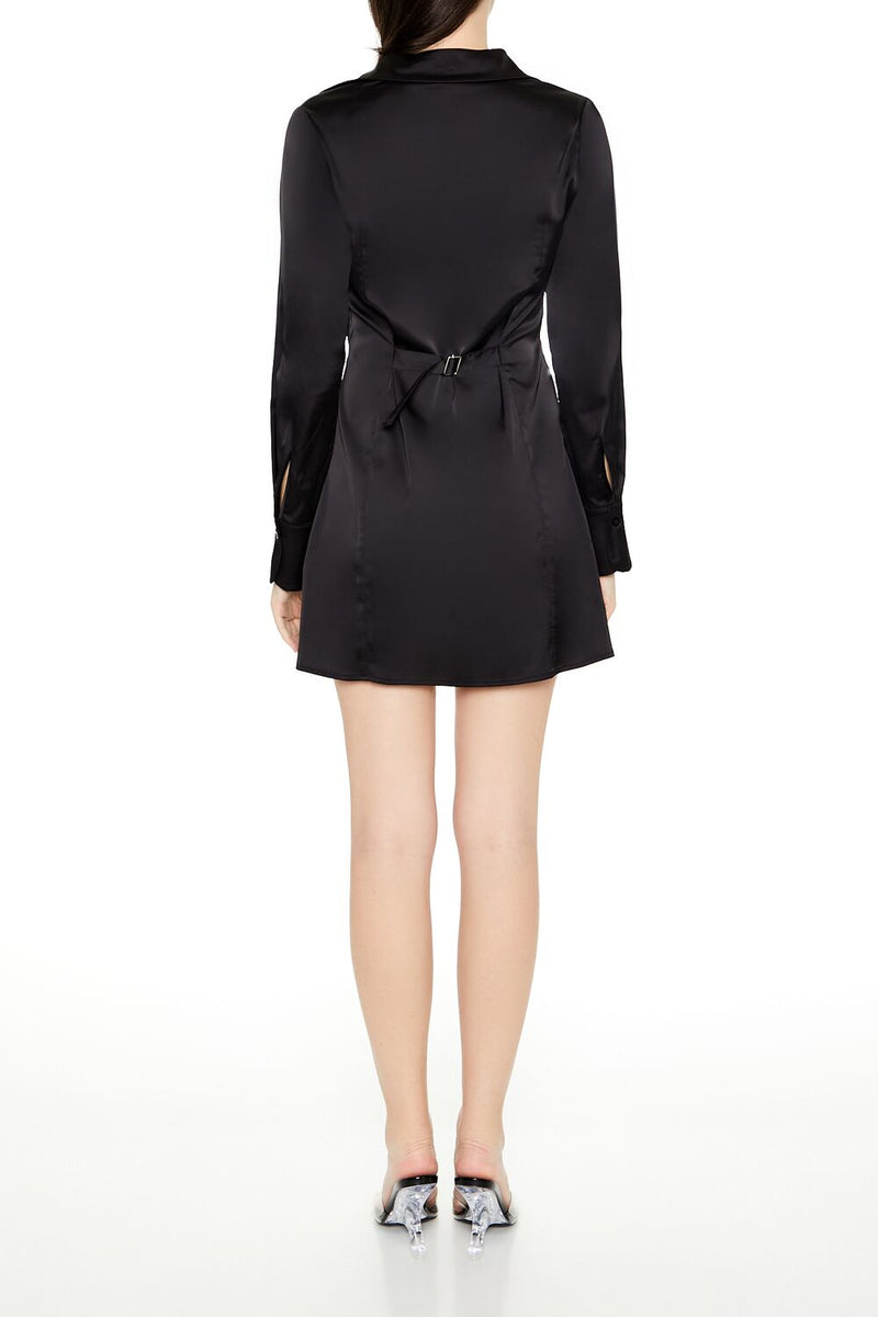 Forever 21 Satin Mini Shirt Dress