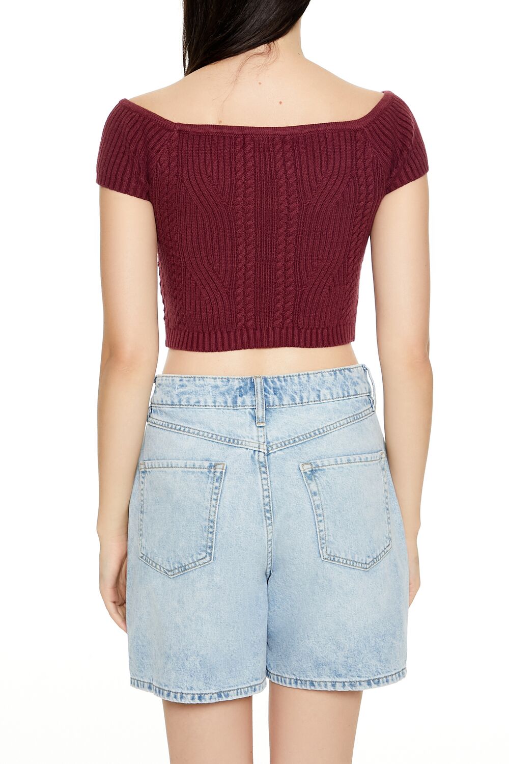 Forever 21 Sweater-Knit Off-the-Shoulder Crop Top