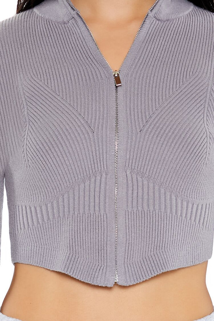 Forever 21 Cropped Zip-Up Sweater