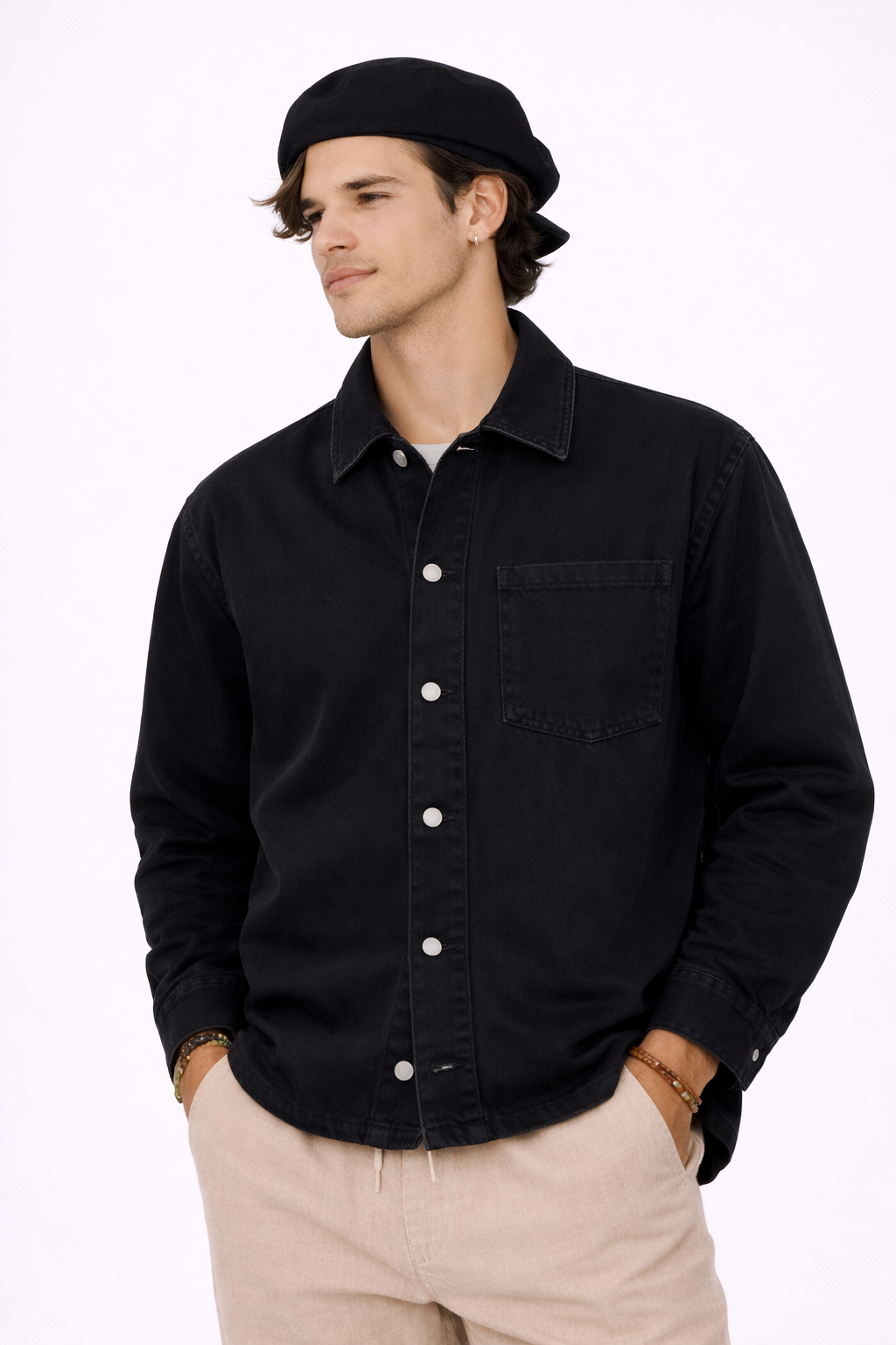Forever 21 Cotton Curved-Hem Shirt