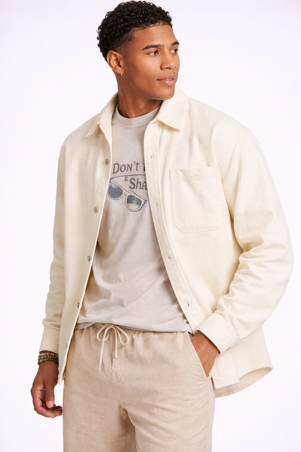 Forever 21 Cotton Curved-Hem Shirt