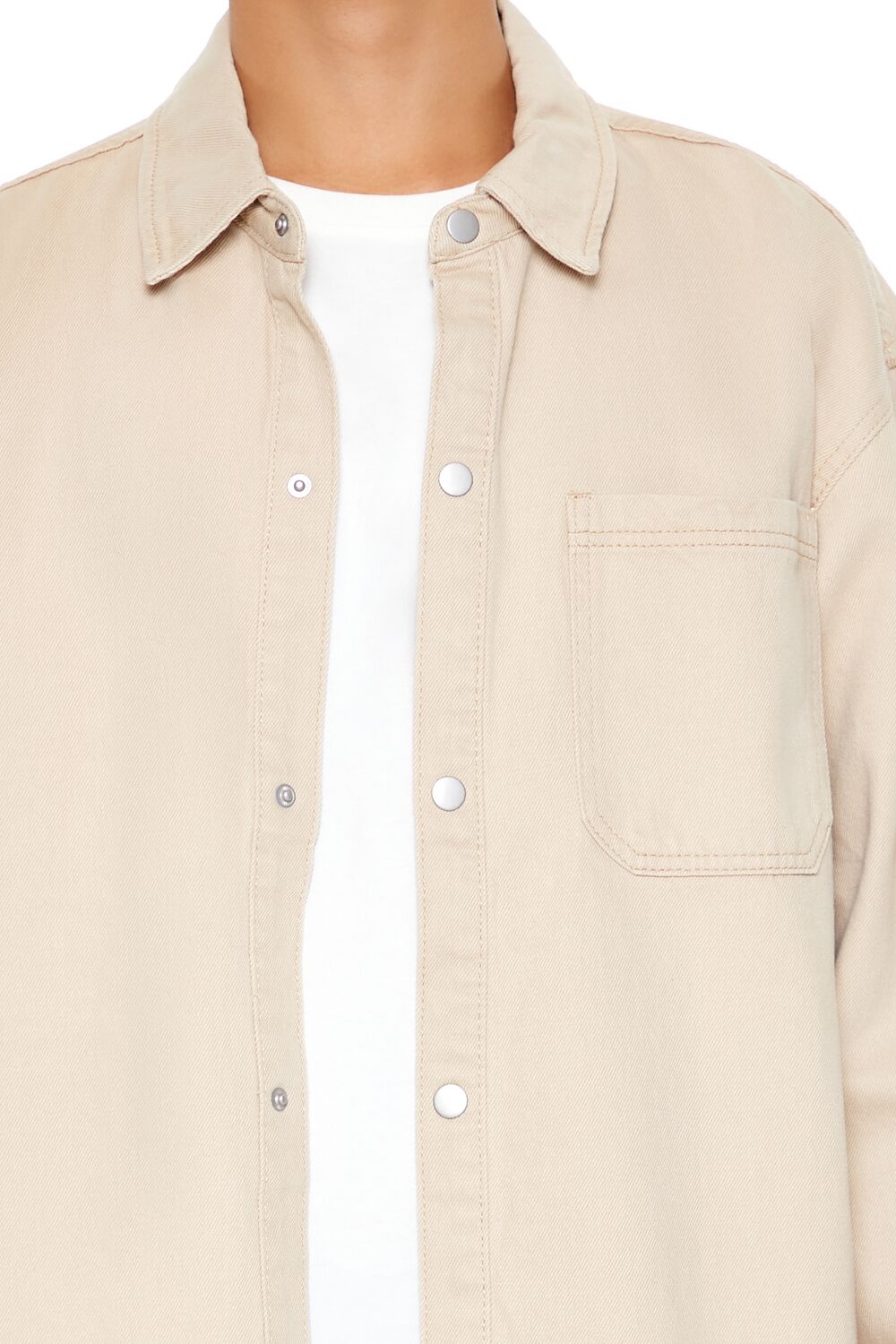 Forever 21 Cotton Curved-Hem Shirt