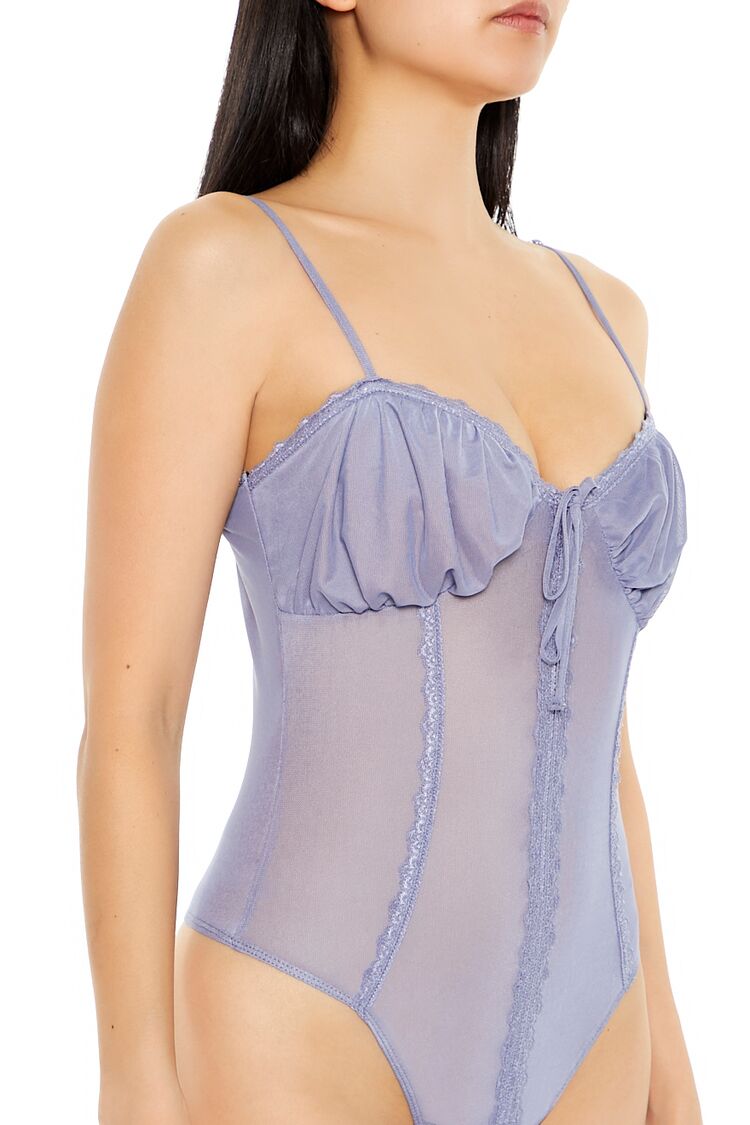 Forever 21 Sheer Bow-Front Cami Bodysuit