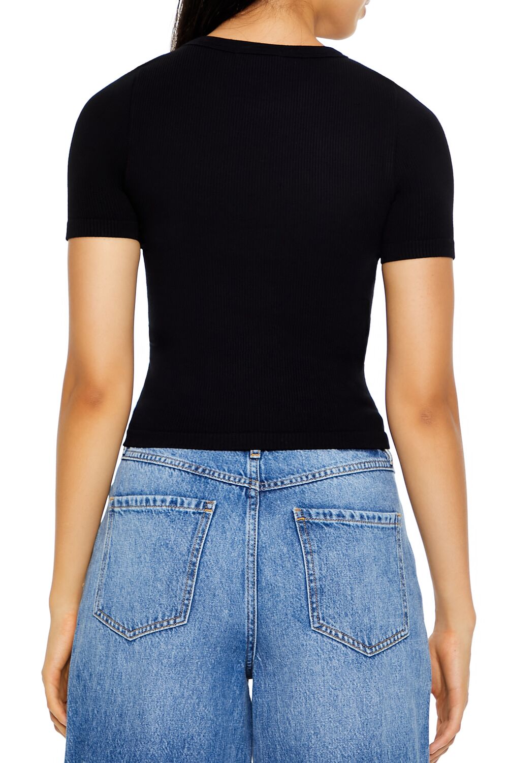 Forever 21 Cropped Crew Neck Tee
