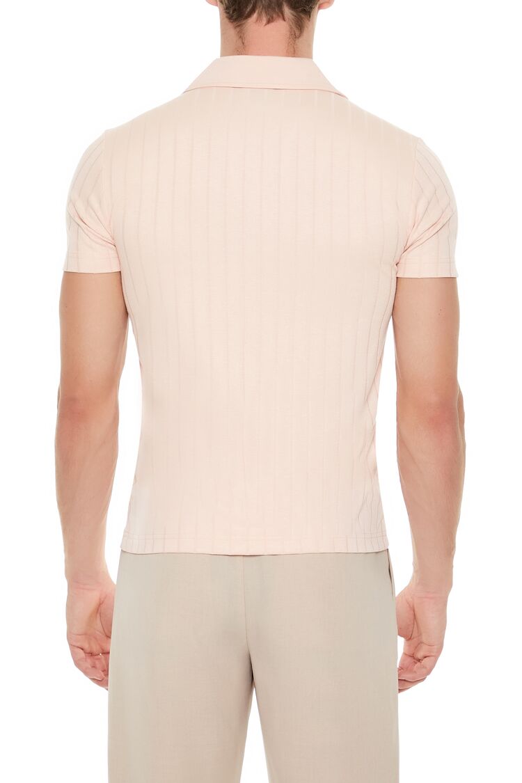Forever 21 Ribbed Knit Johnny Collar Polo