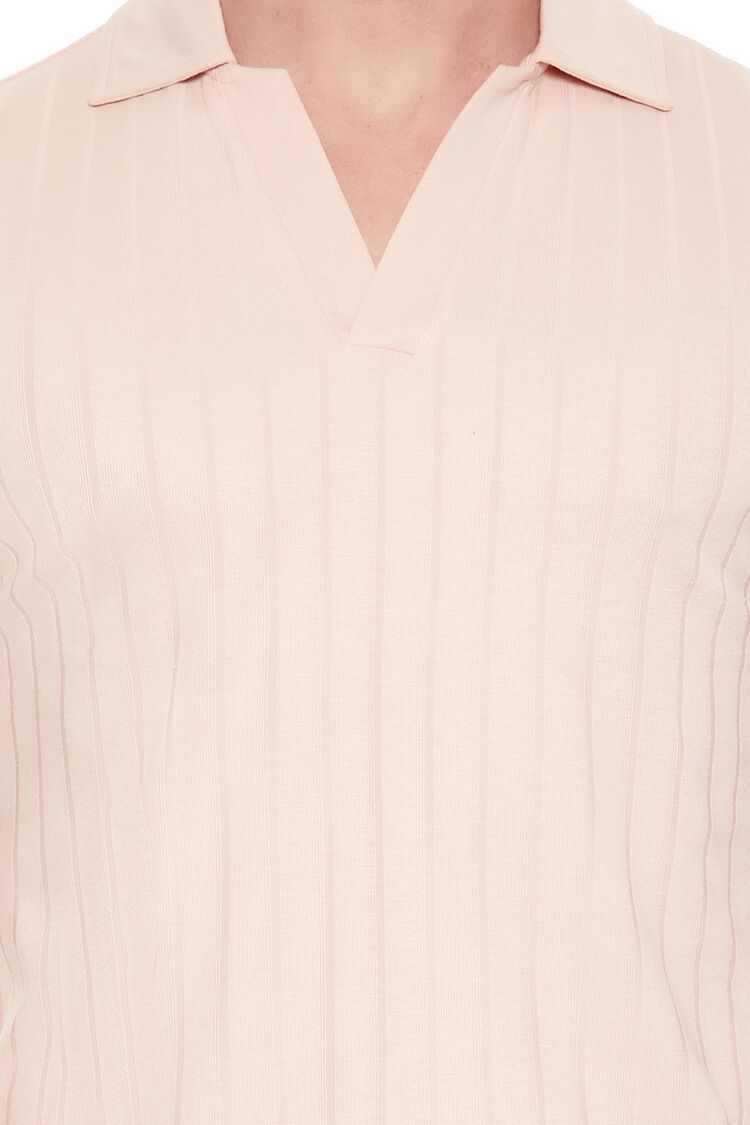 Forever 21 Ribbed Knit Johnny Collar Polo