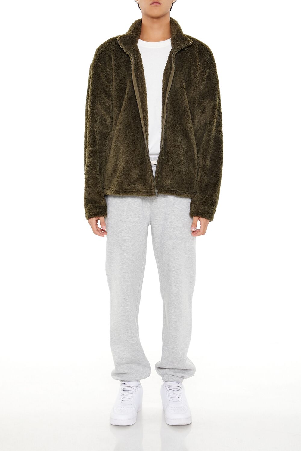 Forever 21 Plush Fleece Zip-Up Jacket