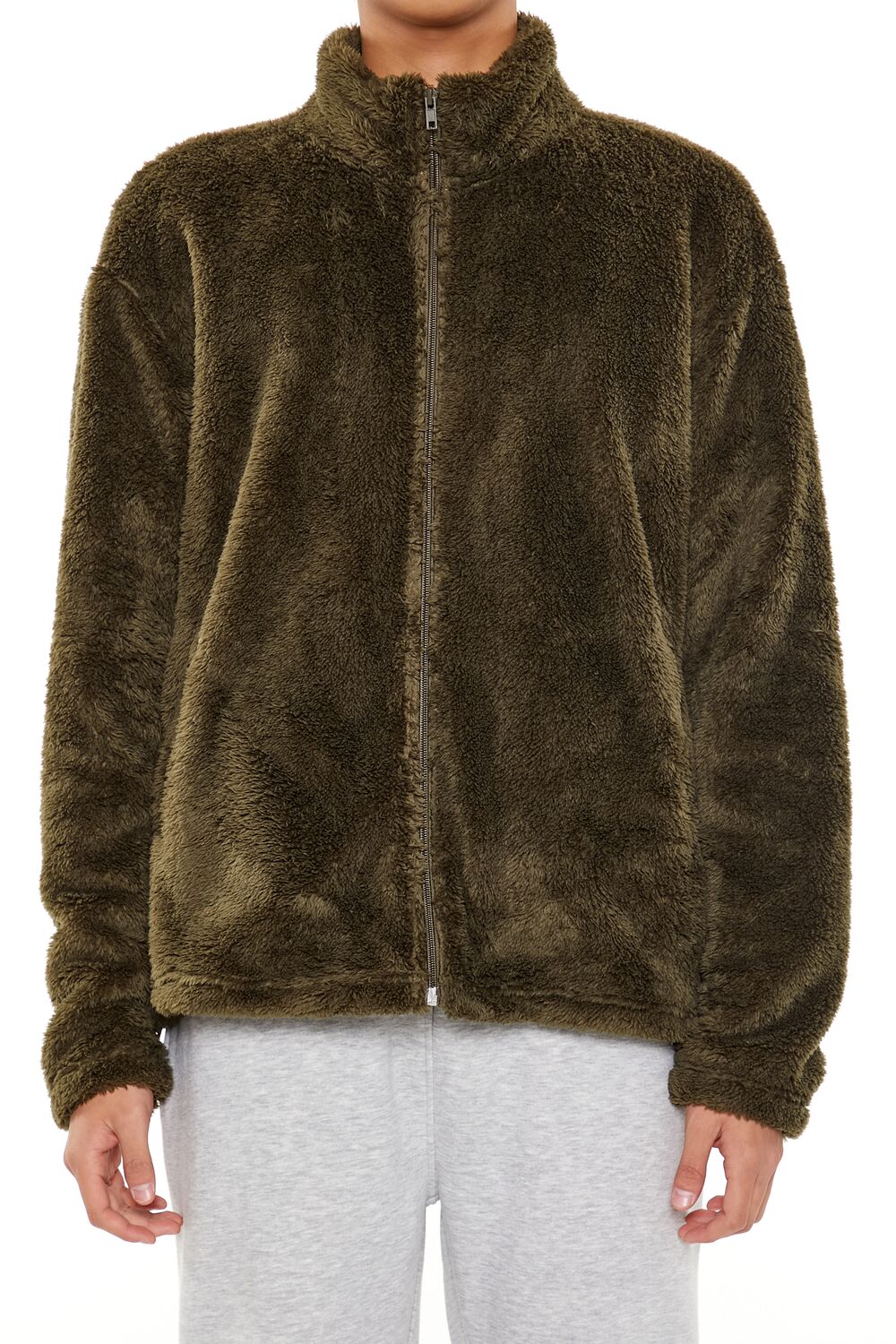 Forever 21 Plush Fleece Zip-Up Jacket