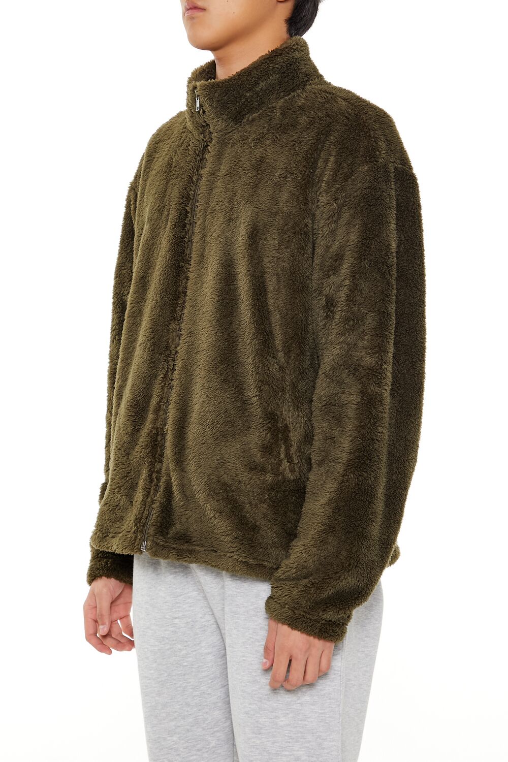 Forever 21 Plush Fleece Zip-Up Jacket