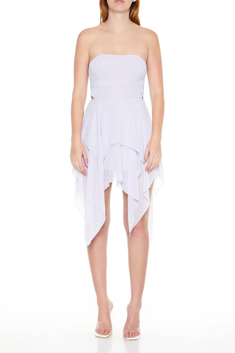 Forever 21 Strapless Handkerchief Hem Mini Dress