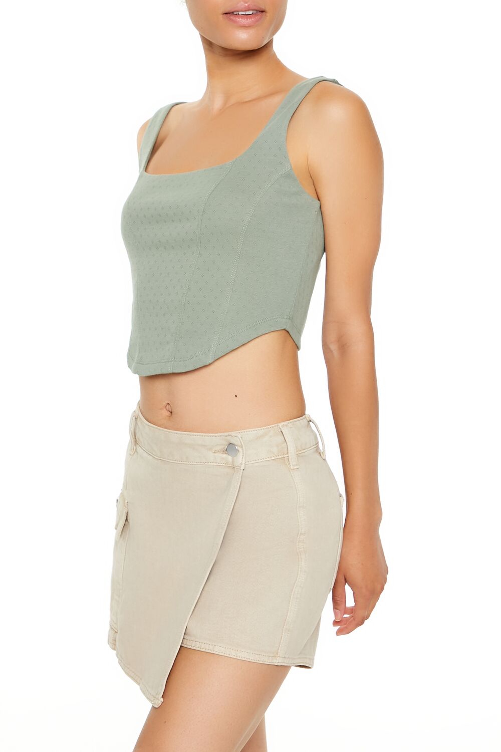 Forever 21 Pointelle Knit Crop Top