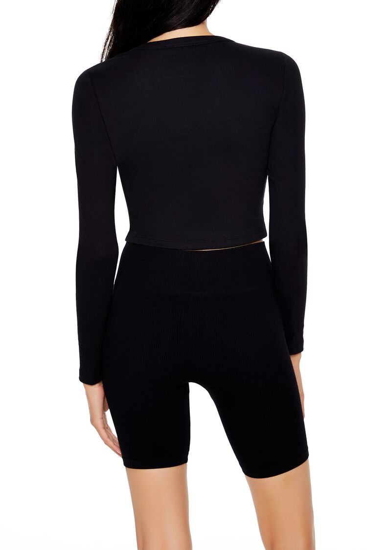Forever 21 Ribbed Long Sleeve Crop Top